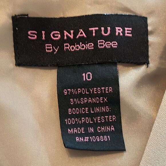 Signature by Robbie Bee Khaki Belted Cap Sleeve Dress with POCKETS size 10 NWT - Picture 11 of 11